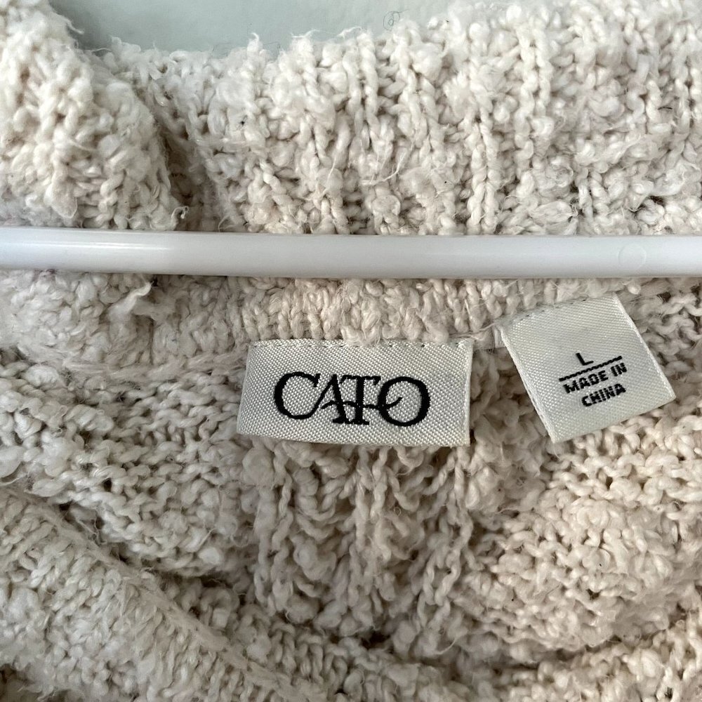 Cato vintage boho style cotton nylon cowl neck sweater knit women size large‎ - Picture 3 of 6